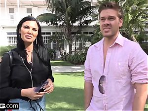 Jasmine Jae brings her man plaything along for a point of view screwing